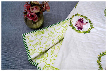 Baloo Hand Block Printed Premium Reversible Kids Quilt