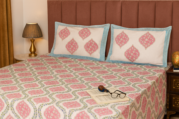 Sugandh Hand Block Print King Size Premium Cotton Bedsheet
