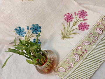 Daffodil Delight Hand Block Bath Towel