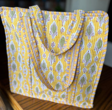 Marigold Hand Block Tote Bag