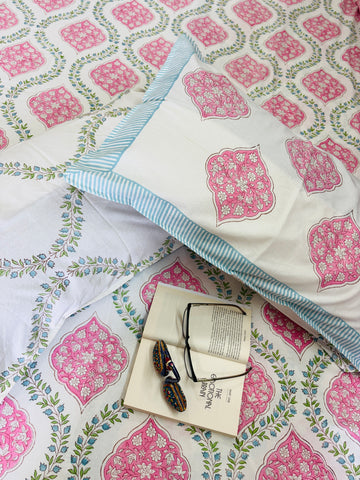 Sugandh Hand Block Print King Size Premium Cotton Bedsheet