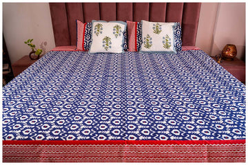 Iktara Print Premium Cotton King Size Bedsheet