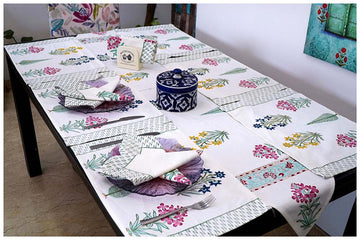 Jasminia Cotton Hand Block Table Runner