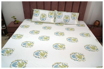 Kalakruti Collection Hand Block Printed Cotton Bedsheet