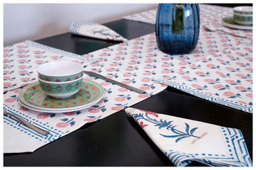 Rosalia Cotton Hand Block Table Napkin Set of 5