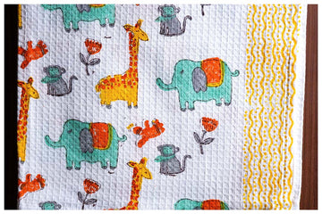 Safari Hand Block Printed Waffle Bath Kids Towel