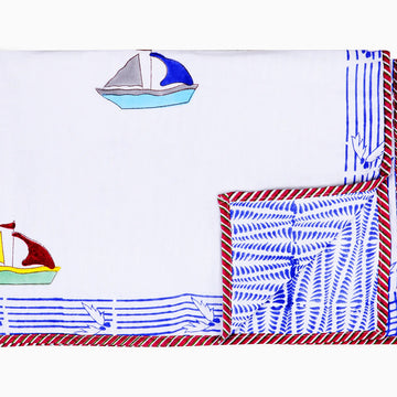 Boat Hand Block Printed Premium Reversible Kids Dohar