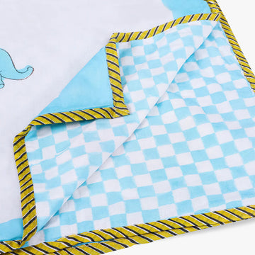 Panda Hand Block Printed Premium Reversible Kids Dohar