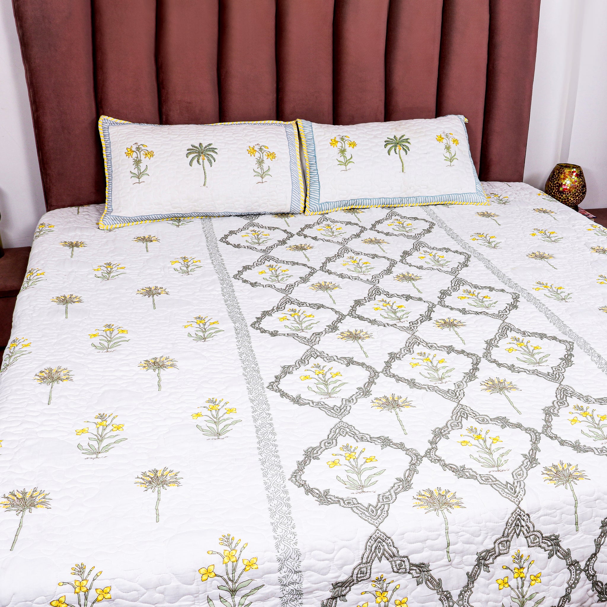 Katha Quilted Double Bedcover Set
