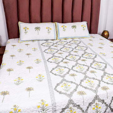 Katha Quilted Double Bedcover Set