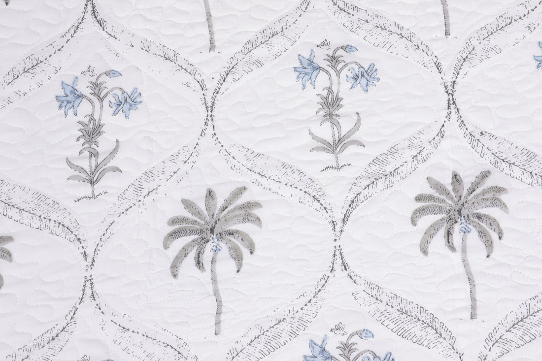 Gulmahal Blue Quilted Double Bedcover Set