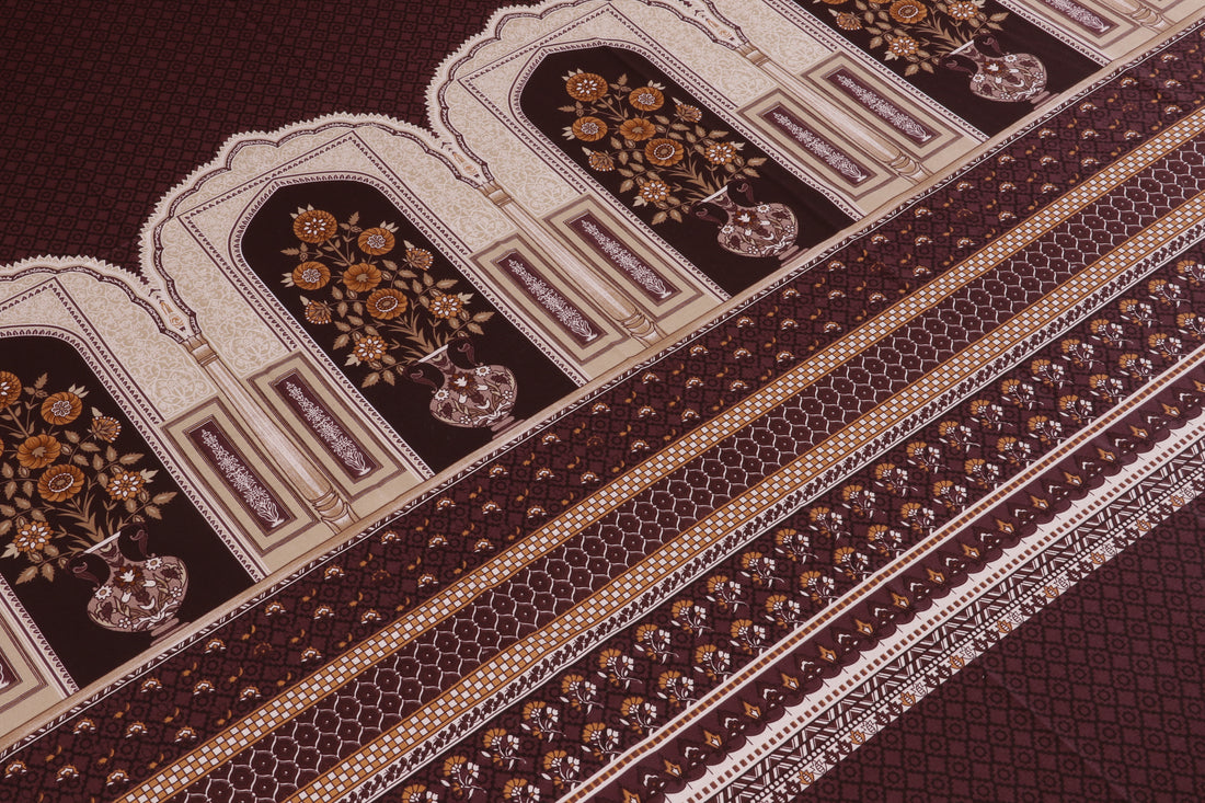 Regal Maroon Elegance Printed King Size Premium Cotton Bedsheet