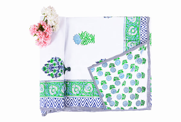 Neel Kamal Hand Block Printed Mulmul Cotton Reversible Double Dohar