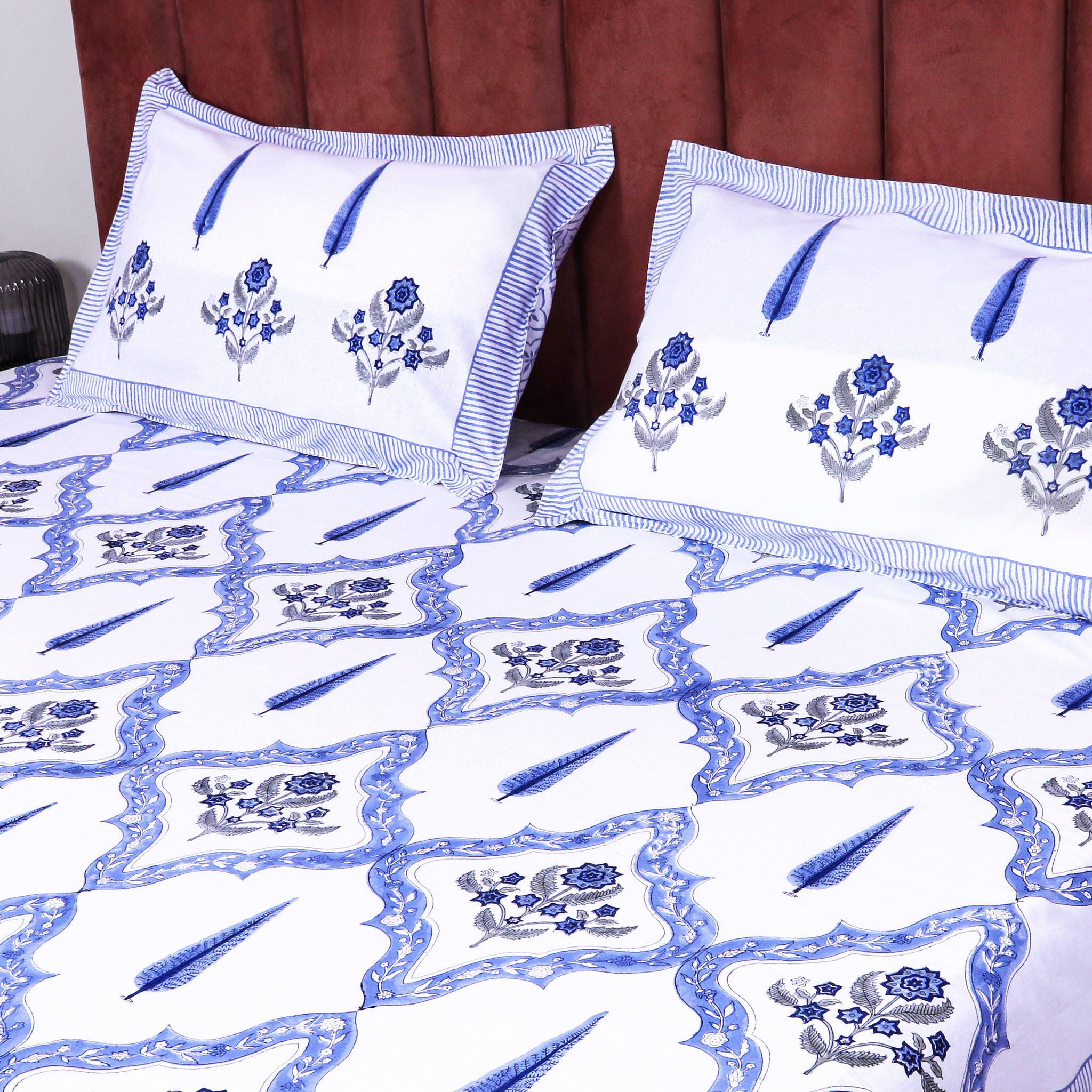 Neelam Hand Block Print King Size Premium Cotton Bedsheet