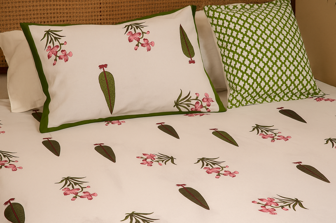 Olive Elegance Premium Cotton King Size Bedsheet