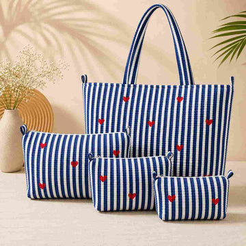 Rangriti Tote Bag with Pouches - Set of 4