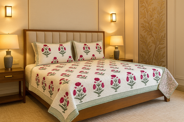 Rangrez Quilted Reversible Double Bedcover Set