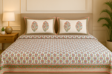 KusumAura Quilted Reversible Double Bedcover Set