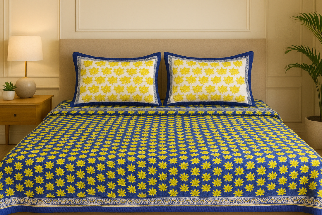 Neeraja Quilted Reversible Double Bedcover Set