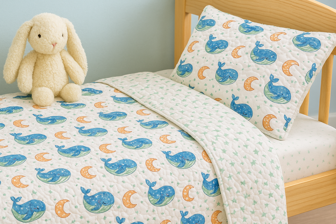 Dreamy Balloons Block Printed Premium Reversible Kids Quilt