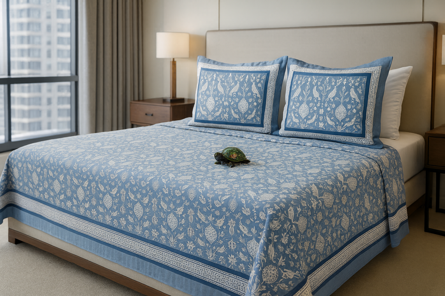 Persian Sky King Size Premium Cotton Bedsheet