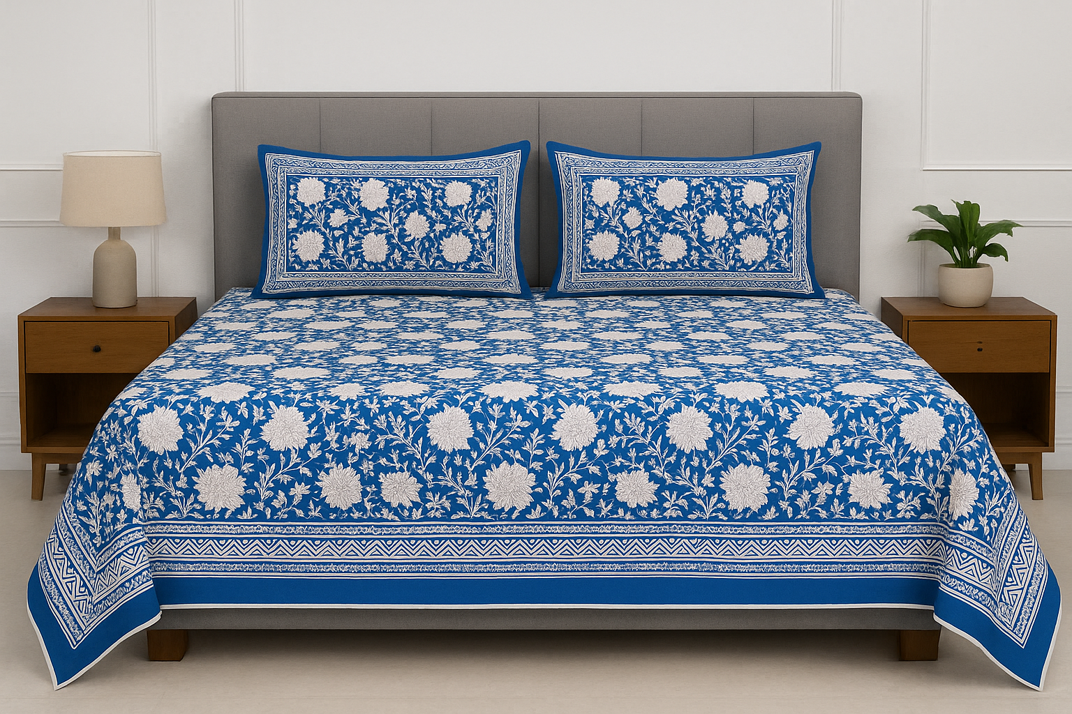 Royal Bloom Super King Size Premium Cotton Bedsheet