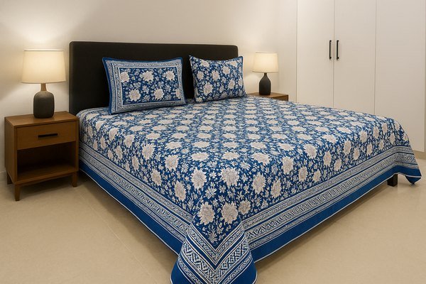 Royal Bloom Super King Size Premium Cotton Bedsheet