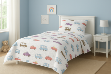 Speedy Block Printed Premium Reversible Kids Quilt