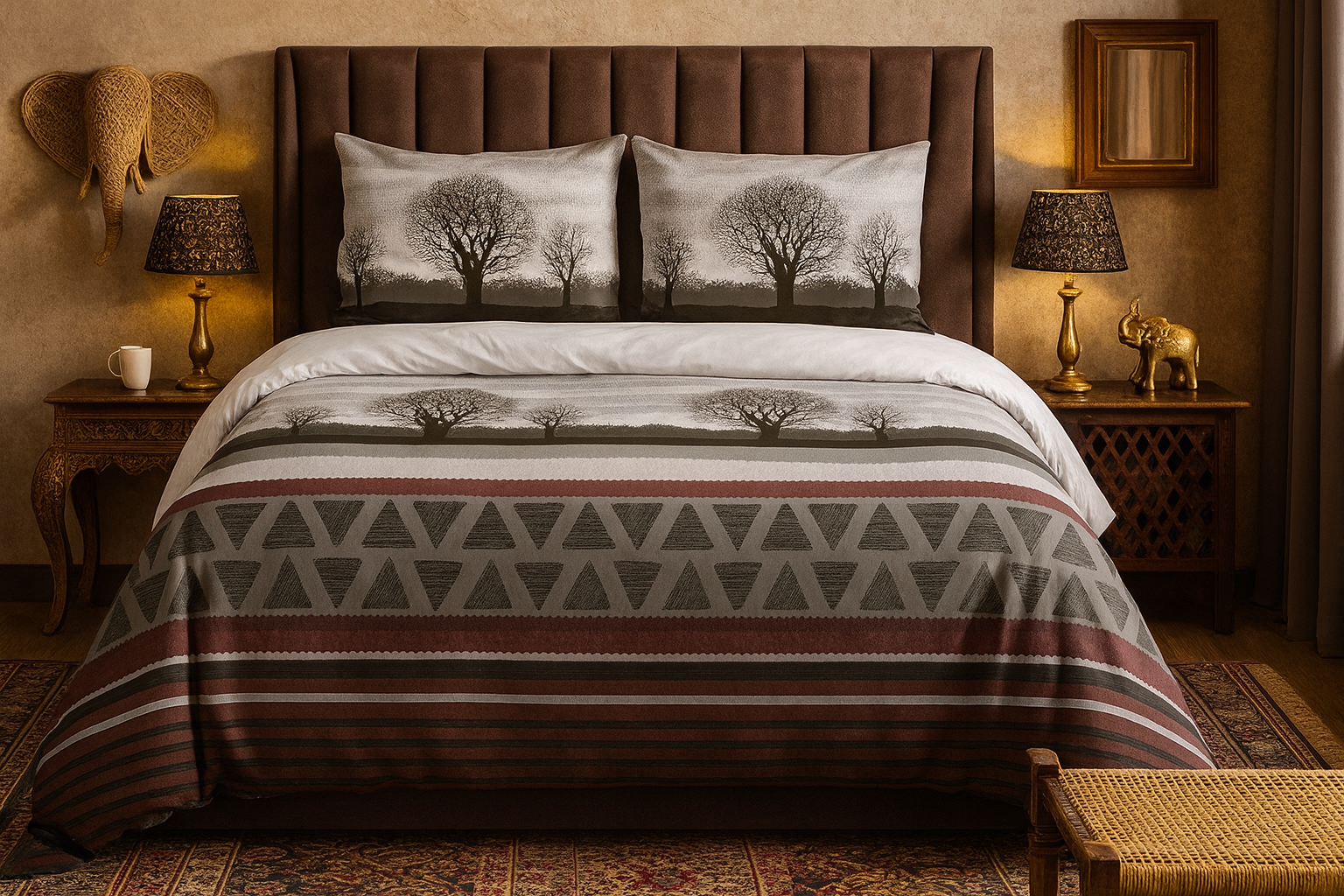 Coral Printed King Size Premium Cotton Bedsheet