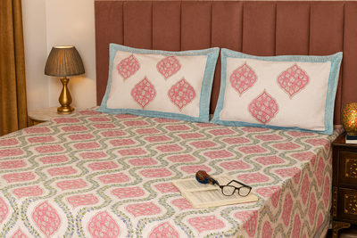 Sugandh Hand Block Print King Size Premium Cotton Bedsheet