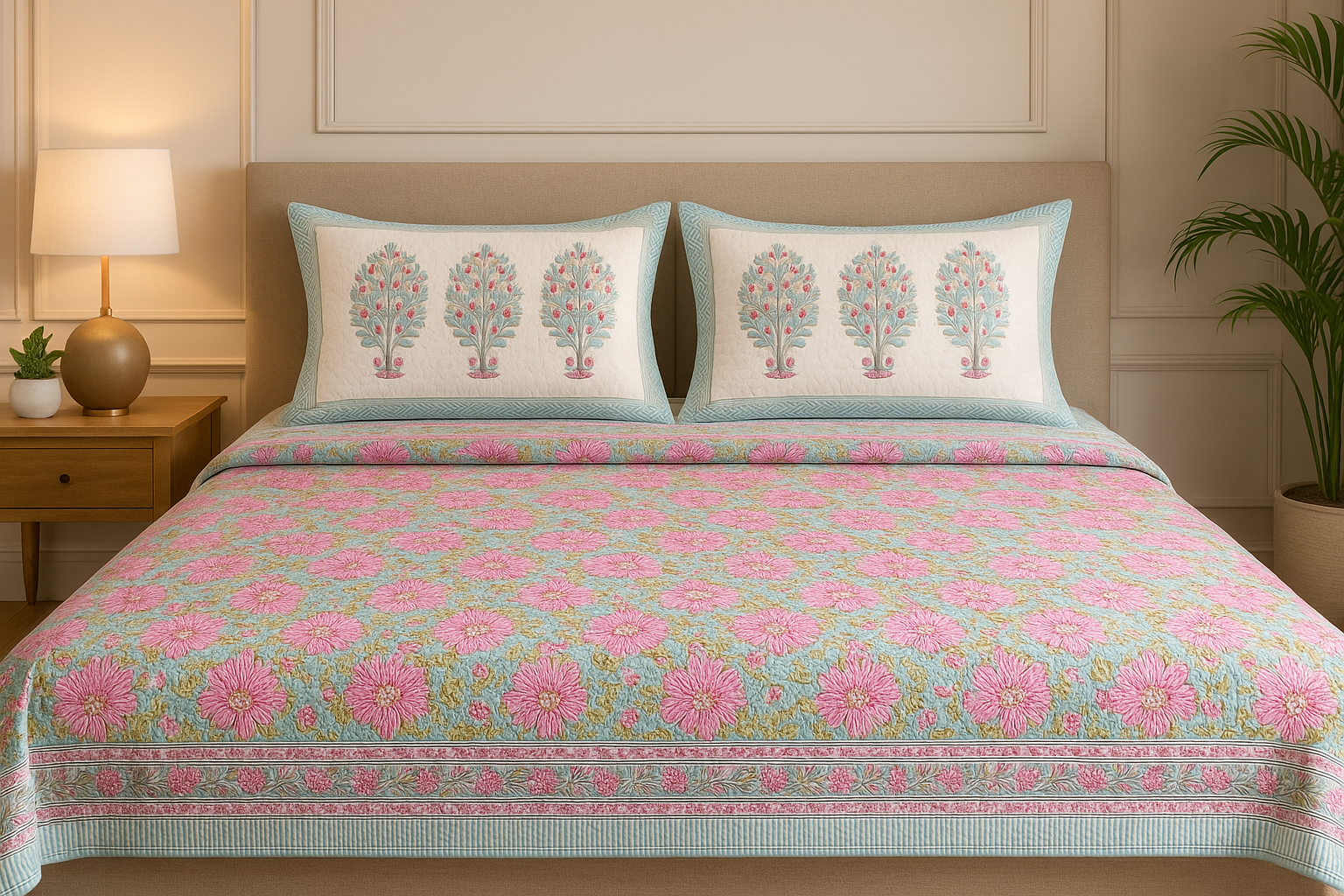 Sugandha Quilted Reversible Double Bedcover Set
