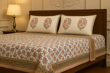 KusumAura Quilted Reversible Double Bedcover Set