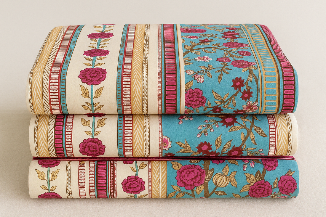 Floral Elegance Cotton Single Bedsheet