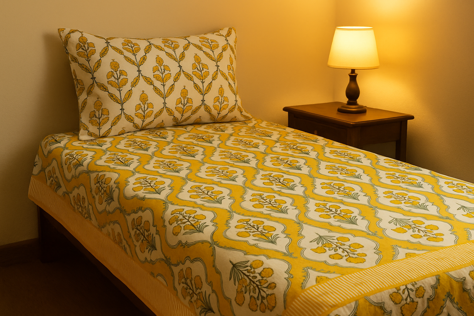 Sunny Bloom Cotton Single Bedsheet