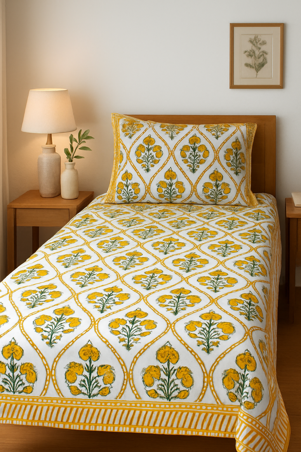 Sunny Bloom Cotton Single Bedsheet