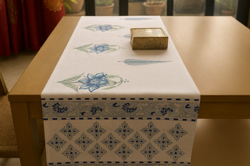 The Table Edit Hand Block  Cotton Table Runner