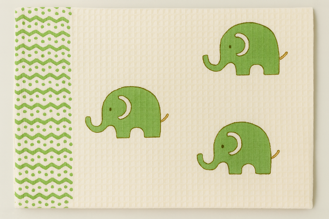 Pandas Block Printed Waffle Bath Kids Towel