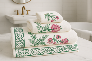 Raaga Hand Block Print - Set of 3 Towels