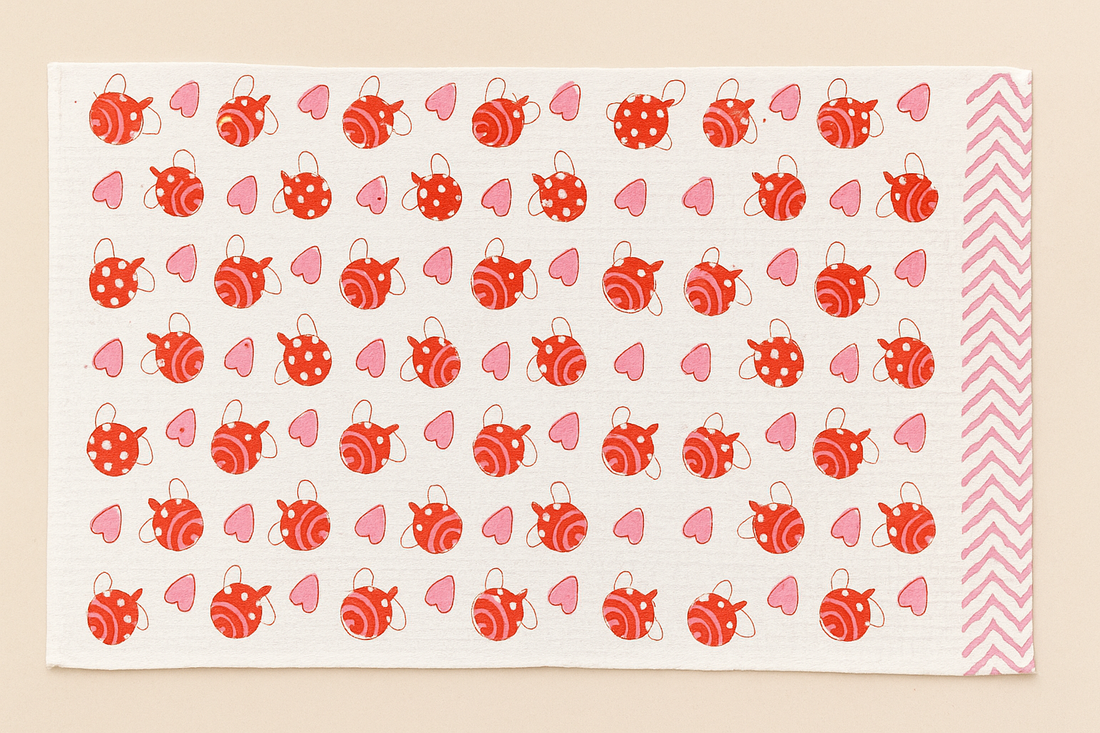 Icecream Block Printed Waffle Bath Kids Towel