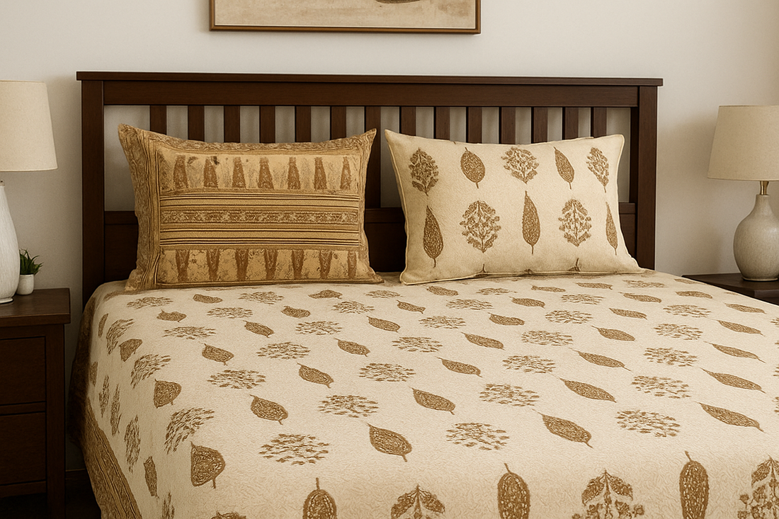 Mustard Bloom Super King Size Premium Cotton Bedsheet