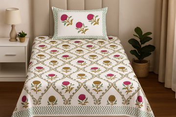 Kesar Cotton Single Bedsheet