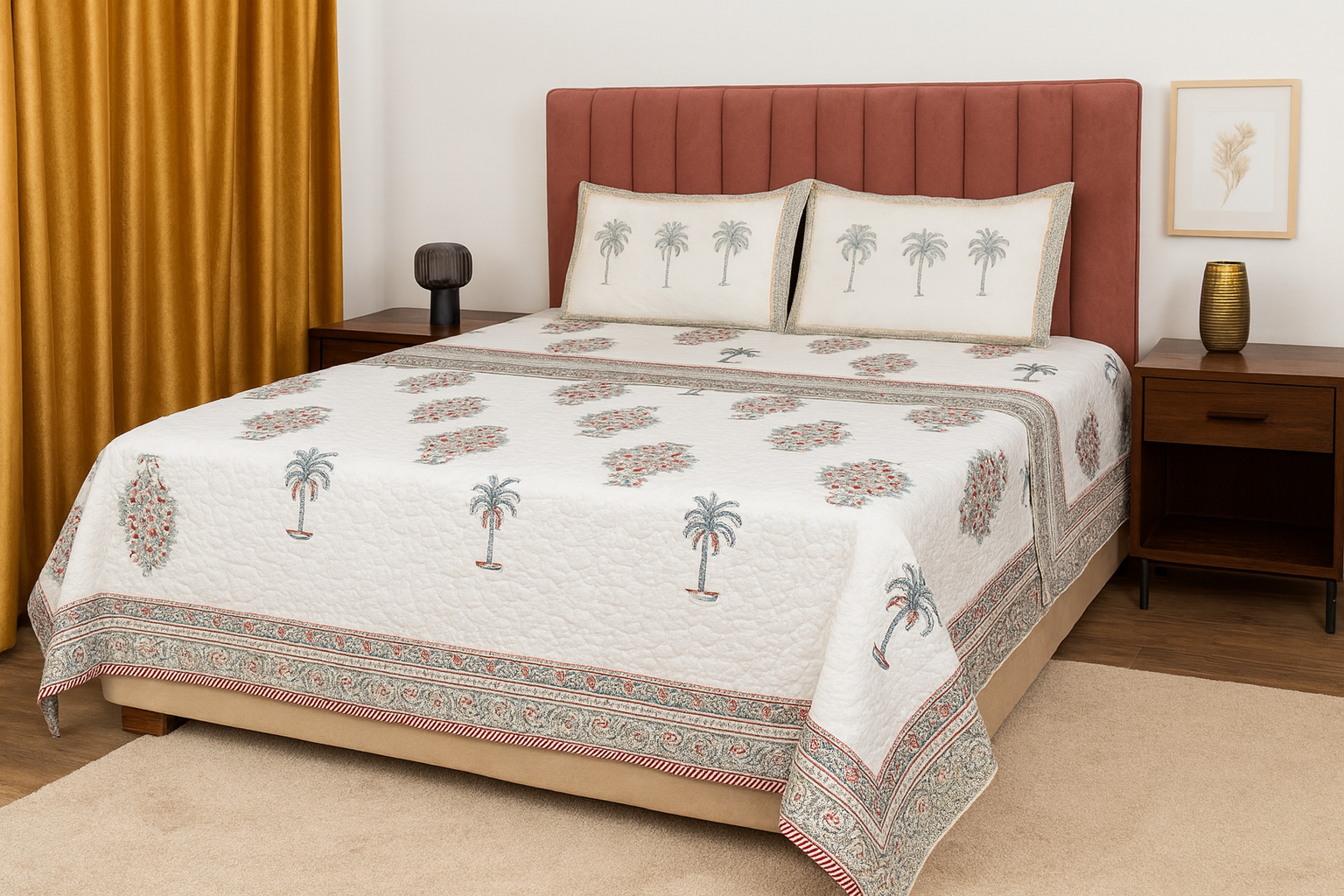 Serenya Quilted Reversible Double Bedcover Set