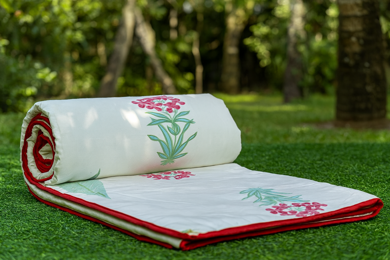 Leafy Bliss Hand Block Printed Double Dohar