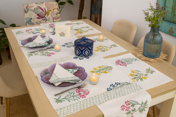 Jasminia Cotton Hand Block Table Runner