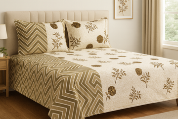 Marigold Maison Premium Cotton King Size Bedsheet