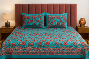 Rang Basanti Premium Cotton King Size Bedsheet