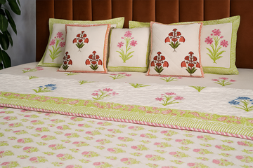 Maharaja Dreams Hand Block Printed Premium Bed Quilt Set