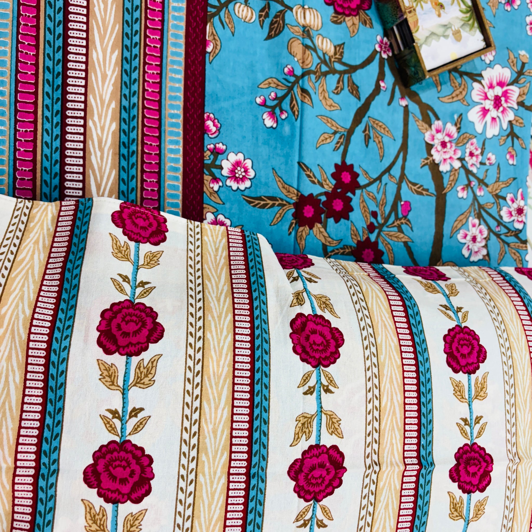 Floral Elegance Cotton Single Bedsheet