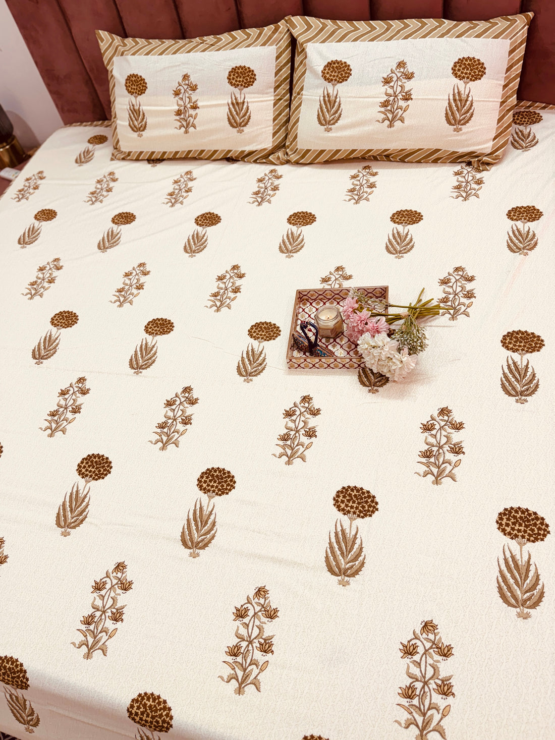 Marigold Maison Premium Cotton King Size Bedsheet