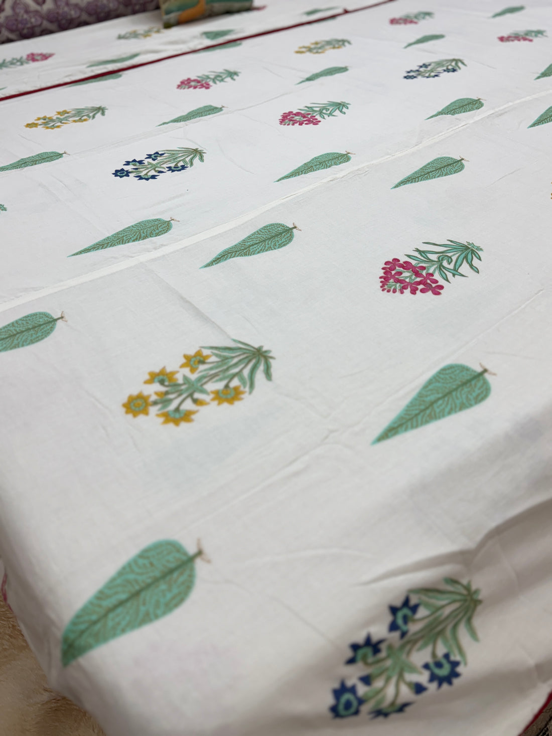 Leafy Bliss Hand Block Printed Double Dohar